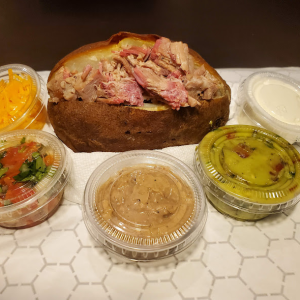 Smoked Brisket filled Baked Potato