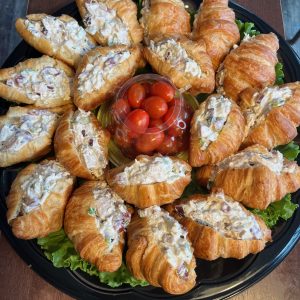 Tray- Chicken salad on mini croissants moist